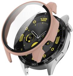  PC TELJES BORÍTÁS Üveggel ellátott műanyag borítás Huawei Watch GT 4 46mm rózsaszínhez