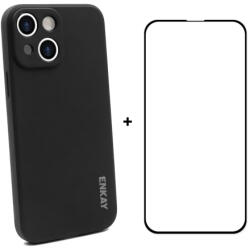 ENKAY borító + 3D üveg Apple iPhone 13 fekete