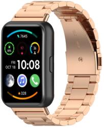 CLASSIC Fém szíj a Huawei órához Fit 3 rózsaszín arany