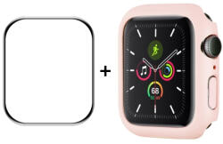 ENKAY Műanyag borítás edzett üveggel Apple Watch 9 / 8 / 7 (45mm) rózsaszínhez