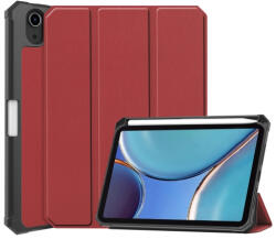 LEATHER Flip tok Apple iPad mini 2021 sötétvörös