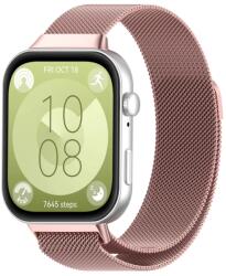  MILANESE Fém szíj Huawei Watch Fit 3-hoz rózsaszín