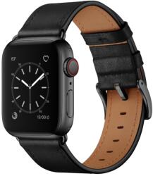 LEATHER Bőrszíj Apple Watch Ultra 1 / 2 (49mm) / 9 / 8 / 7 (45 mm) / 6 / SE / 5 / 4 (44 mm) / 3 / 2 / 1 (42 mm) fekete