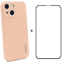 ENKAY borító + 3D üveg Apple iPhone 13 mini rózsaszín