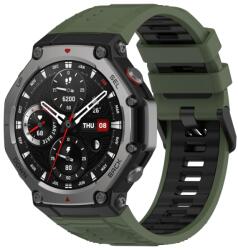 SPORT Cserélhető szilikon szíj Amazfit T-Rex 3 OLIVE GREEN BLACK