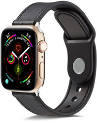  LEATHER Apple Watch szíj 7 (41 mm) / 6 / SE / 5/4 (40 mm) / 3/2/1 (38 mm) fekete