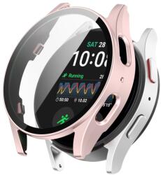 PC FULL COVER Műanyag borítás üveggel a Samsung Galaxyhoz Watch 7 40mm-es rózsaszín arany