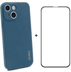 ENKAY borító + 3D üveg Apple iPhone 13 mini kék