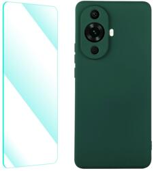 ENKAY SET Szilikon borítás és 2D üveg Huawei nova 11 sötétzöld