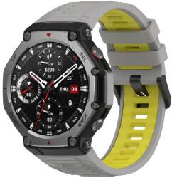 SPORT Cserélhető szilikon szíj Amazfit T-Rex 3 GREY YELLOW