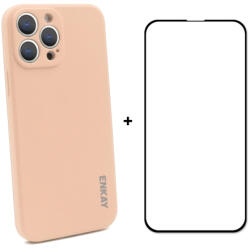 ENKAY borító + 3D üveg Apple iPhone 13 Pro rózsaszín