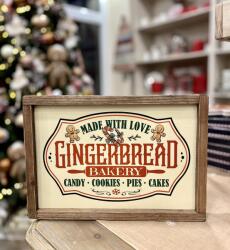 Kreativ Karácsonyi antikolt kép Gingerbread Bakery nagy