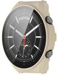 Műanyag borítás védőüveggel Xiaomi Watch S1 bézs színűre