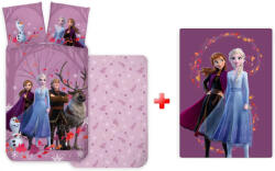  Disney Jégvarázs Purple gyerek ágyneműhuzat és polár takaró szett (JVL0129)