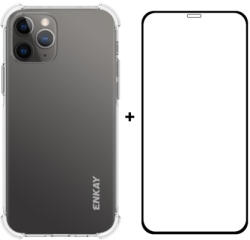 ENKAY Átlátszó tok + 3D üveg Apple iPhone 12 12 Pro