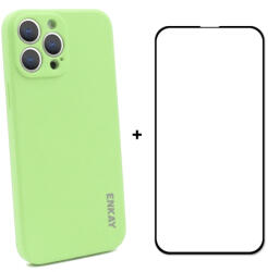 ENKAY tok + 3D üveg Apple iPhone 13 Pro világoszöld