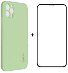 ENKAY tok + 3D üveg Apple iPhone 12 Pro Max világoszöld