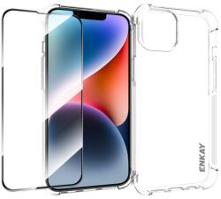 ENKAY SET Átlátszó tok + 3D védőüveg Apple iPhone 14 Plus készülékhez