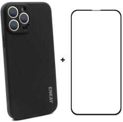 ENKAY borító + 3D üveg Apple iPhone 13 Pro Max fekete