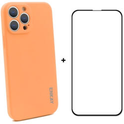 ENKAY borító + 3D üveg Apple iPhone 13 Pro Max narancssárga