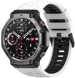 SPORT Cserélhető szilikon szíj Amazfit T-Rex 3 WHITE BLACK