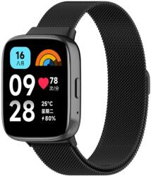  MILANESE Fém szíj a Xiaomi Redmi-hez Watch 3 Aktív fekete