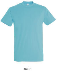 SOL'S Férfi IMPERIAL környakas rövid ujjú pamut póló, SOL'S SO11500, Atoll Blue-S (so11500ab-s)