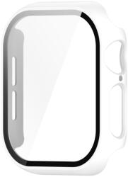 PC FULL COVER Műanyag borítás üveggel Apple Watch 10-hez 46mm fehér