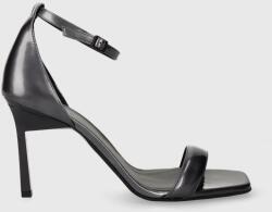 Calvin Klein bőr szandál GEO STIL SQUARE SANDAL 90-PEARL szürke, HW0HW01993 - szürke Női 41