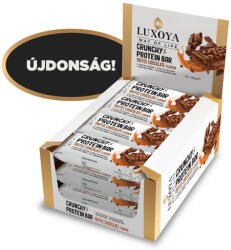 CRISPY BAR Karamella-csokoládé ízű roppanós fehérje szeletek 12x45 gramm - Crispy bar Luxoya (KCSIRFSZ1245G)