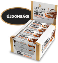 CRISPY BAR Karamella-kókusz ízű roppanós fehérje szeletek 12x45 gramm - Crispy bar Luxoya (KKIRFSZ1245G)