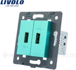 Livolo Modul Priza dubla USB Verde (VL-C7-2USB-18)