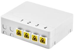 Gewiss Apartment Termination Compact Box - Complete Of 4 Sc/apc Adapters - White (gw38338)