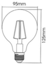 BRAYTRON Sursa de iluminat, bec FILAMENT G95 DIMMABLE 6W E27 ADVANCE 2200K (BB47-60620)