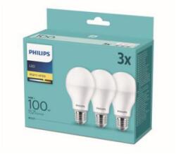 Philips Set 3 becuri mate LED Philips lumina calda A67 13W echivalent 100W 2700K 1521lm E27 15.000h (929002306803)