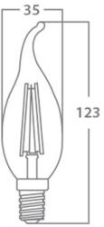 BRAYTRON Sursa de iluminat, bec FILAMENT CANDLE TAIL C35 4W E14 ADVANCE 6500K (BA35-30413)
