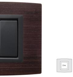 Master Placa Vitra lemn nuc natural, 2 module, mod comanda gri (39VT452)