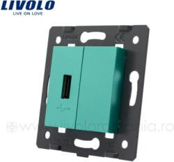 Livolo Modul Priza simpla USB Verde (VL-C7-1USB-18)