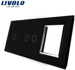 Livolo Rama Intrerupator simplu + dublu + Priza simpla Negru (VL-P701/02/E-6B)