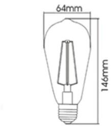 BRAYTRON Sursa de iluminat, bec FILAMENT ST64 4W E27 ADVANCE 2200K (BB46-00420)