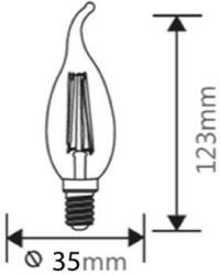 BRAYTRON Sursa de iluminat, bec FILAMENT CANDLE TAIL C35 4W E14 ADVANCE 2700K (BA35-00410)
