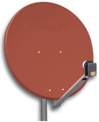 Schrack Antena satelit 80cm/75, Alu. , 39dB, sup. plia. LNB incl. , rosu (HSATA080AR)