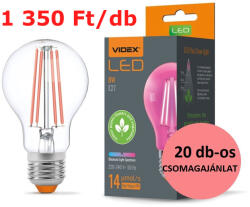 Videx Fito Filament szálas növénynevelő Led 20 db-os 8 W-os E27-es foglalattal csomagajánlat (4353)