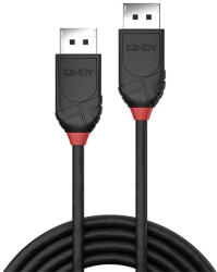 Lindy Kábel DisplayPort 1.2 DP - DP, Black Line, 4K@60Hz, M/M, 1m, fekete (36491)