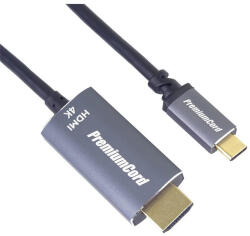PremiumCord kábel HDMI - USB-C, 4K*2K@60Hz, M/M, 1, 8m, fekete (KU31HDMI03) - hobasec