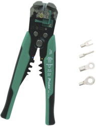 Pro'sKit 8PK-371D kábelcsupaszoló és préselő fogó, 210 mm, több féle mérethez, rögzíthető csupaszolási hossz (8PK-371D)