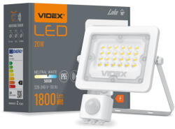 Videx Luka 20 W-os mozgásérzékelős natúrfehér LED reflektor (4234)