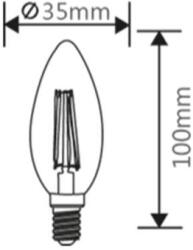 BRAYTRON Sursa de iluminat, bec FILAMENT CANDLE C35 DIMMABLE 4W E14 ADVANCE 2700K (BA36-60410)