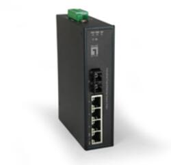 Schrack Switch 4xRJ45 (PoE+) + 1xSC MM, 126W, pentru sina DIN (QLIFP0502-)