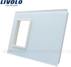 Livolo Rama Priza simpla + Intrerupator dublu Alb (VL-P7E/02-4W)